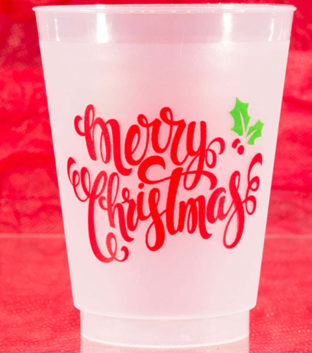 Shatterproof Christmas Cups Set :: ho ho ho wrap