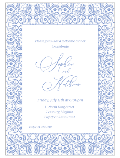 blank blue wedding invitations