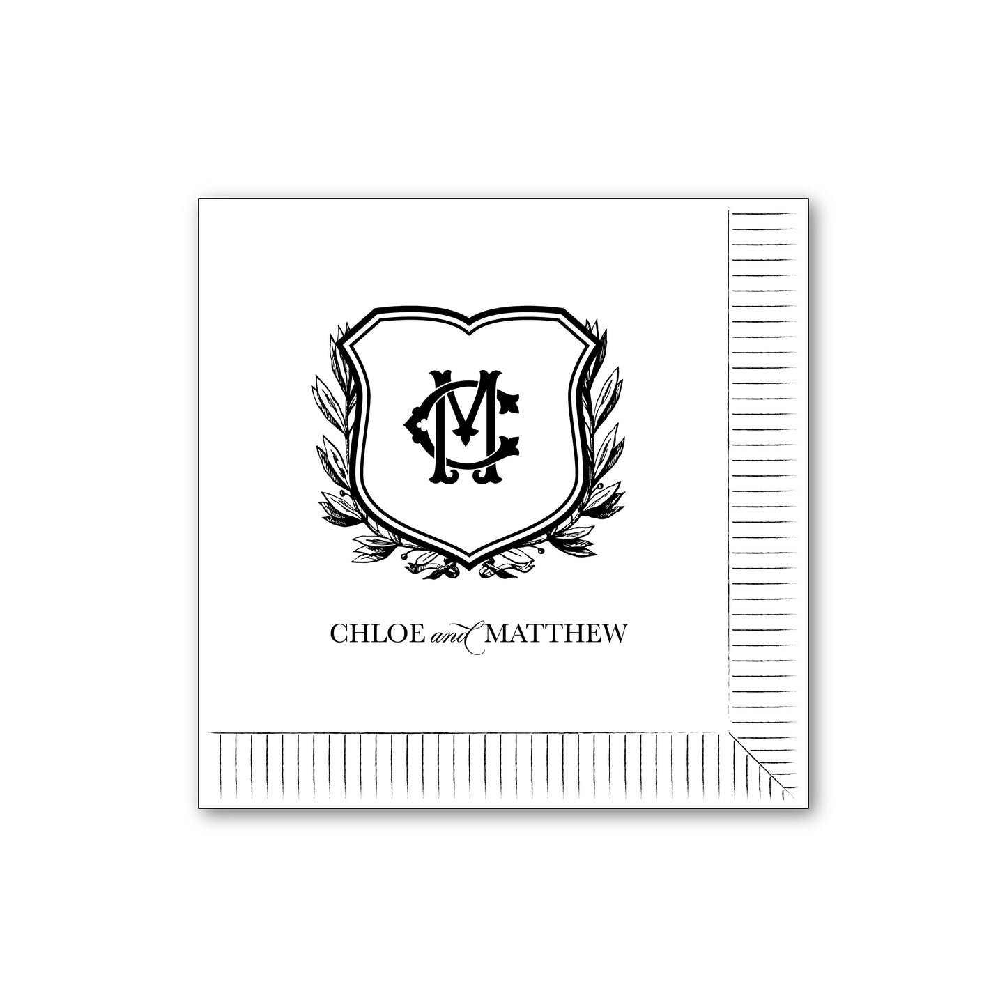 Personalized Napkins   |   Crest and Duogram 1