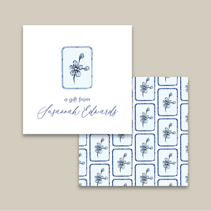 Gift Tag   |   Sticker   |   Blue Flower Tile