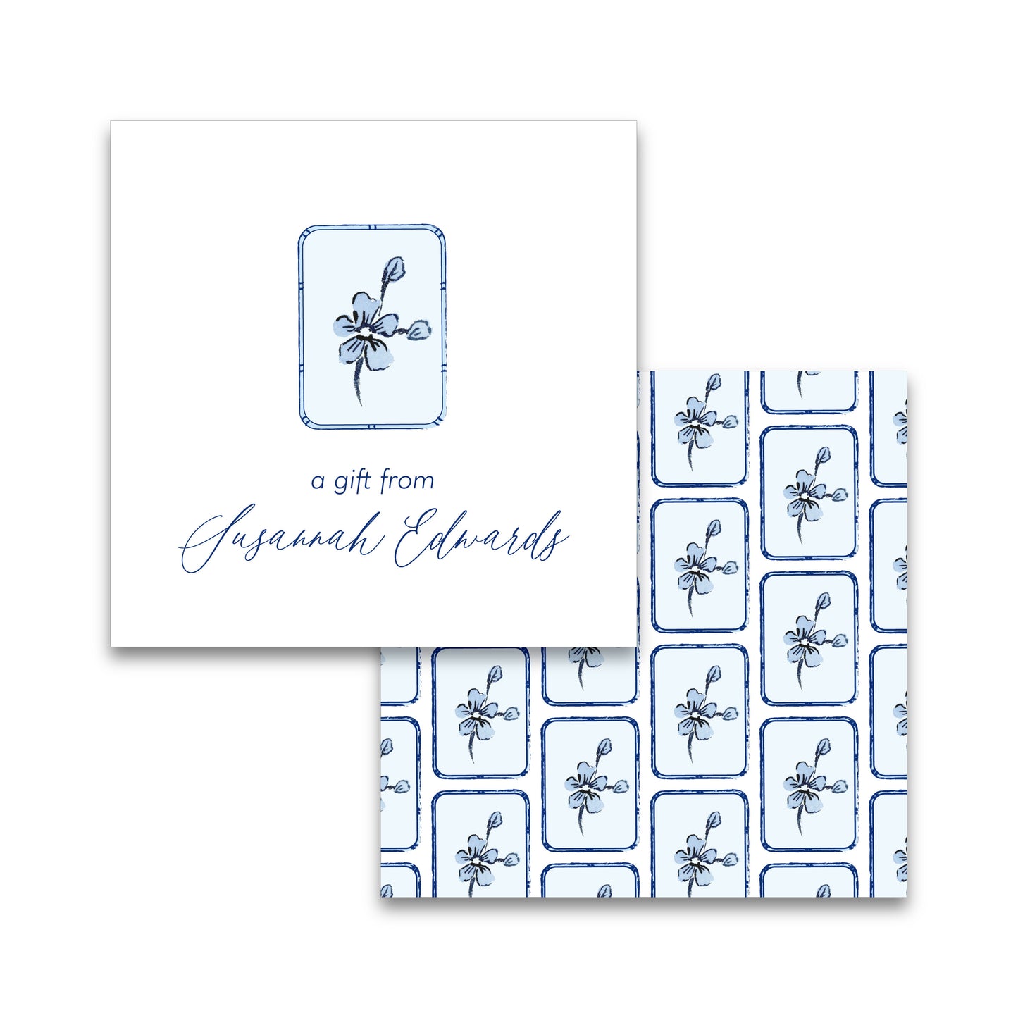 Gift Tag   |   Sticker   |   Blue Flower Tile