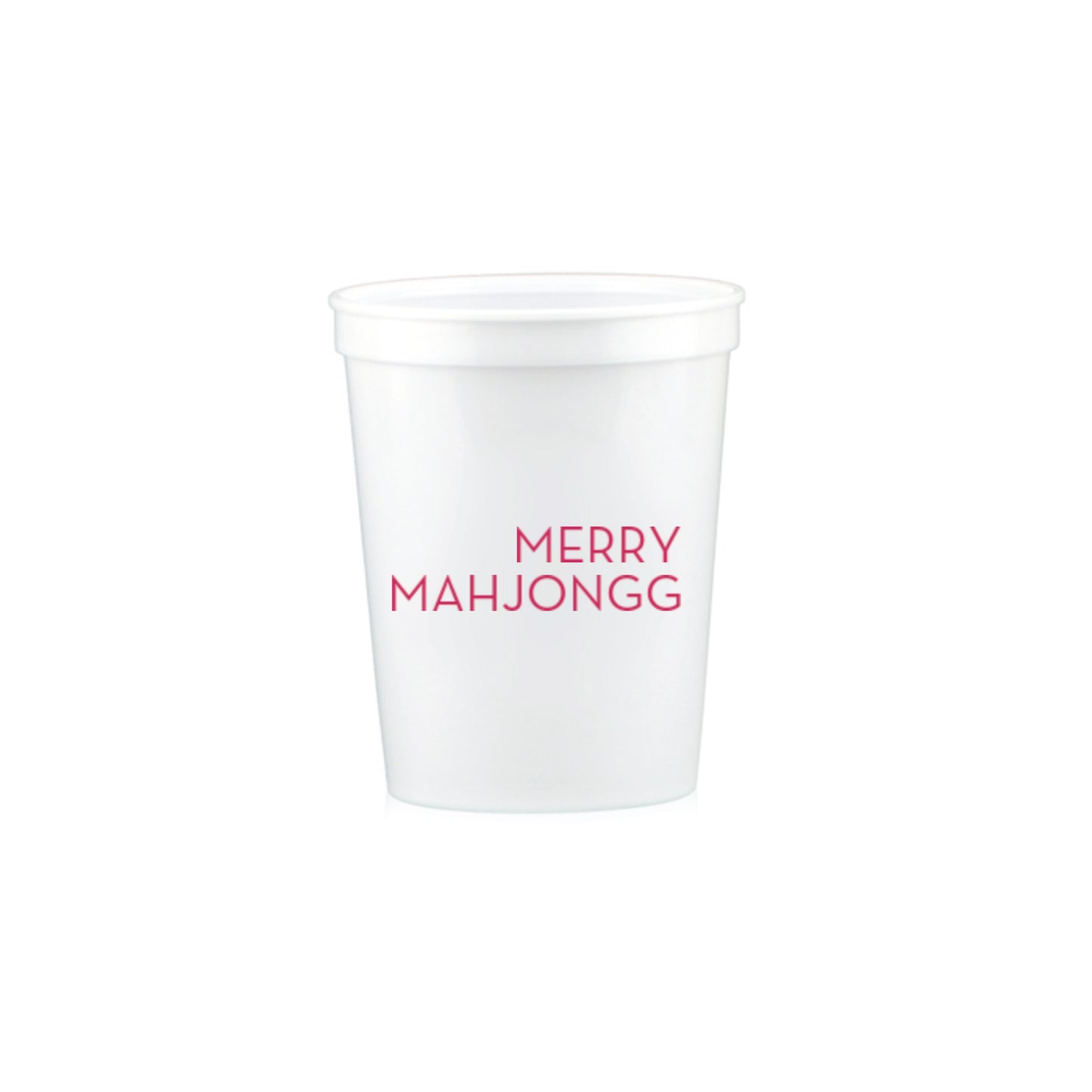 Mah Jongg Cups   |   Merry MahJongg in Pink (16 oz. Stadium Cup)